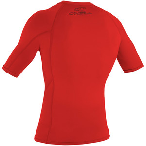 O'Neill Basic Skins Short Sleeve Crew Rash Vest RED 3341